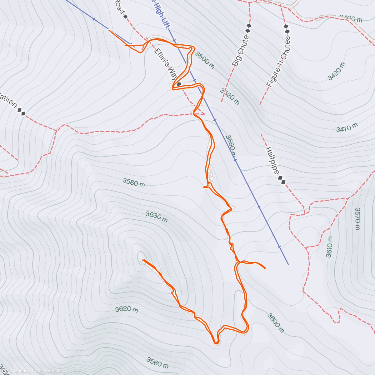 Map of the activity, Mt. Crested Butte Peak