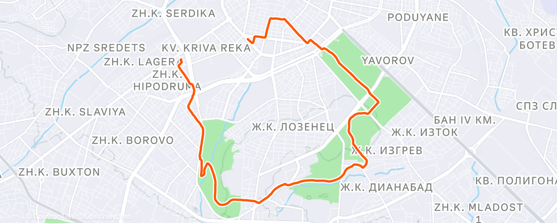 Карта физической активности (Afternoon Run)