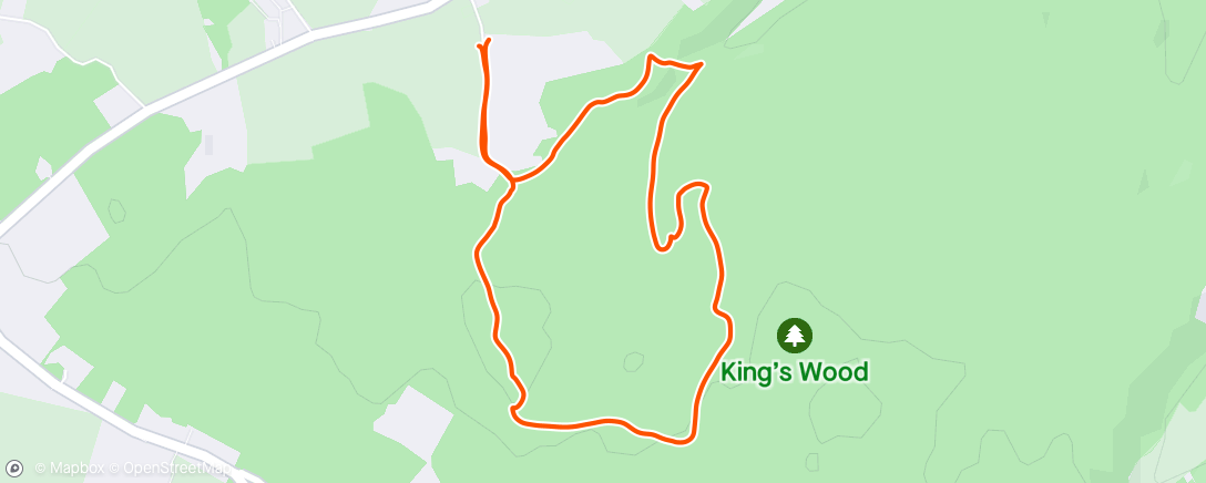 Map of the activity, Kings Wood Pre race Taper