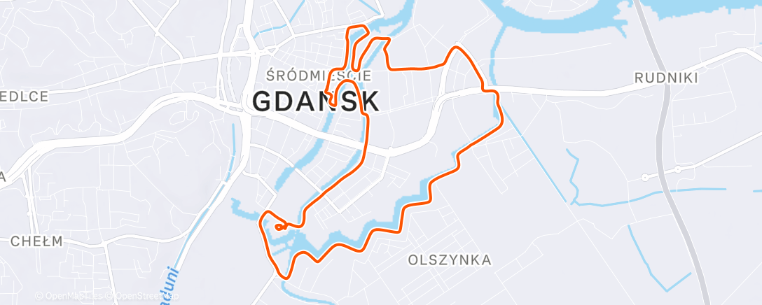 Map of the activity, Afternoon Run