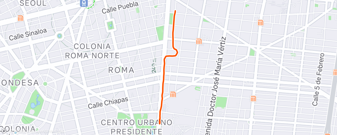 Map of the activity, Night Walk