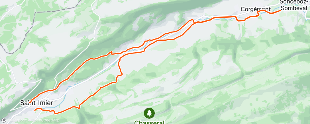 Map of the activity, Course à pied dans l'après-midi