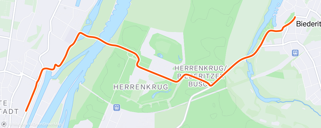 Map of the activity, Fahrt am Morgen