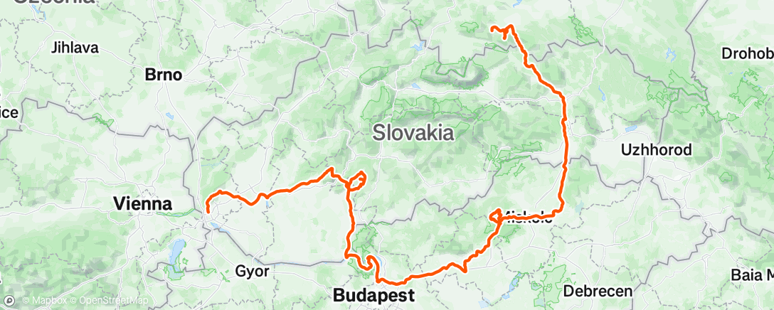 Map of the activity, Race Through Slovakia 2025 - DNF