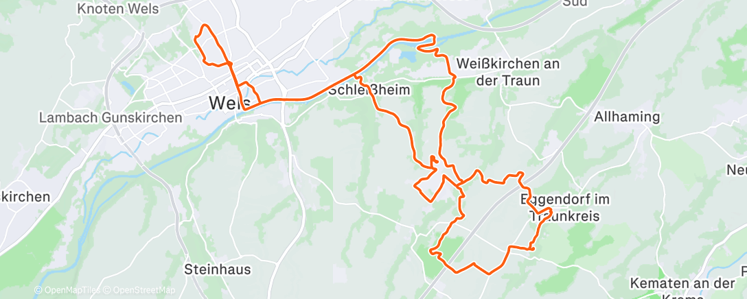 Map of the activity, Fahrt am Morgen