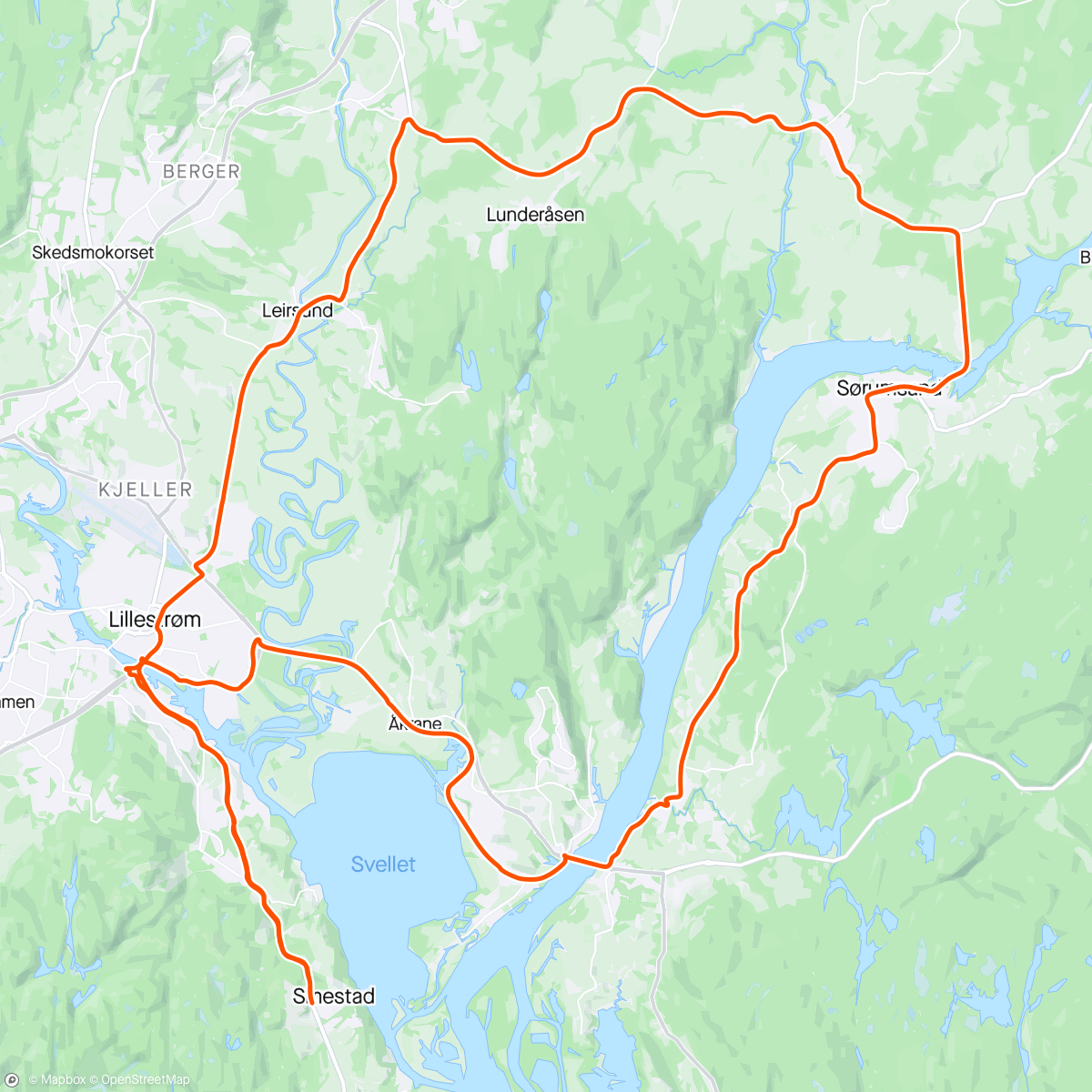 Map of the activity, Sørumsandrunden årets første