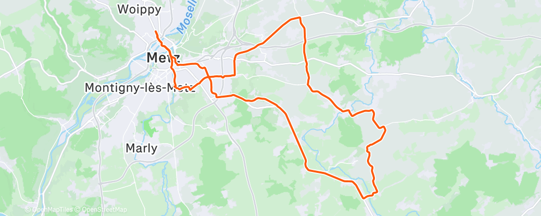 Map of the activity, Sortie vélo dans l'après-midi