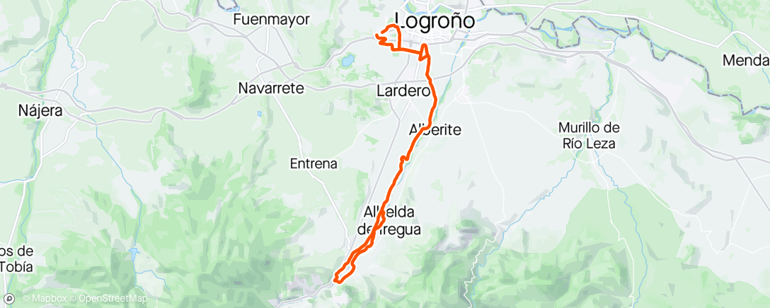 アクティビティ「Bicicleta de montaña vespertina」の地図
