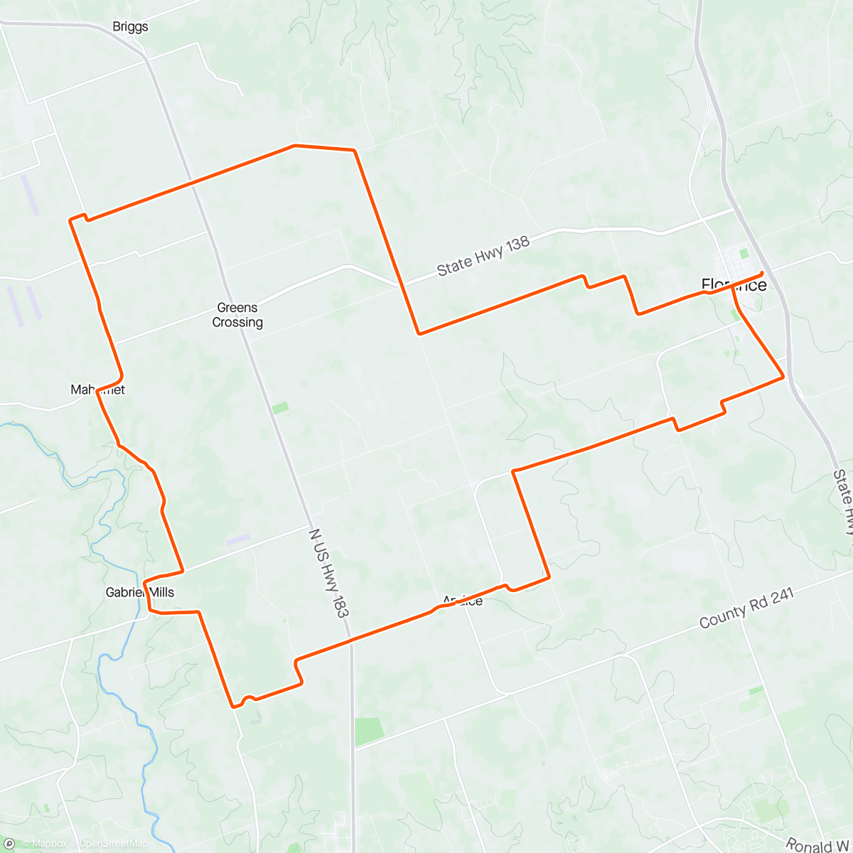 Map of the activity, Morning Ride with Wayne. He’s now a full fledged member of the Medicare Club since it’s his birthday today. Happy 65!!