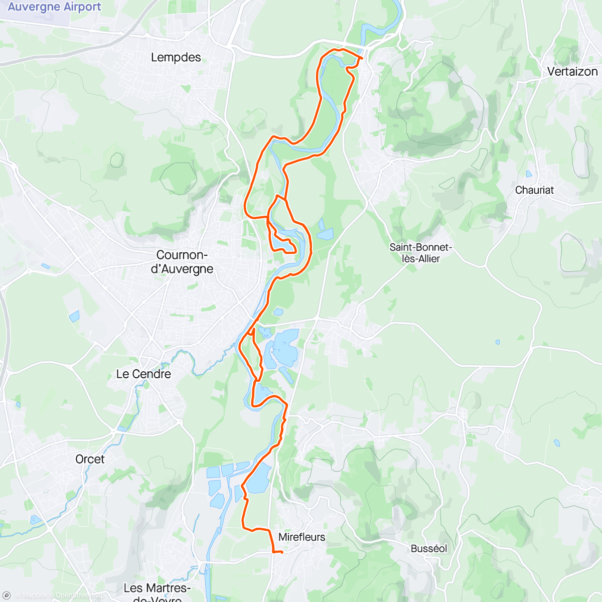 Map of the activity, Gravel en soirée🎑🌧️