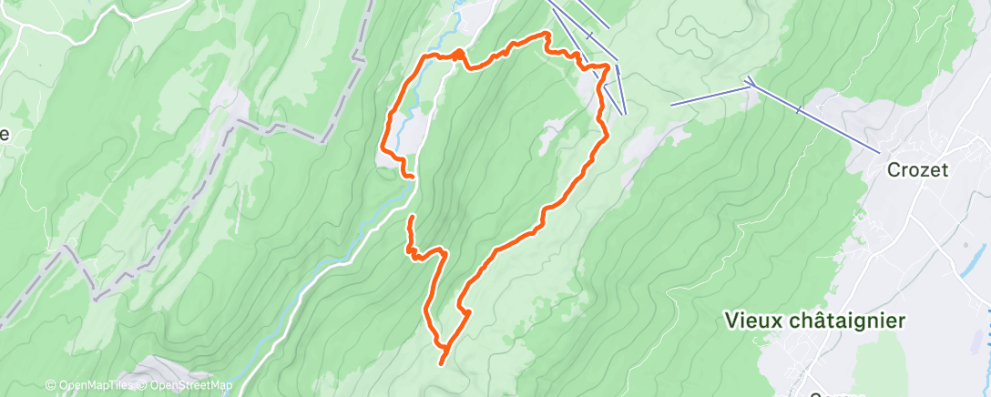 Map of the activity, Trail le matin