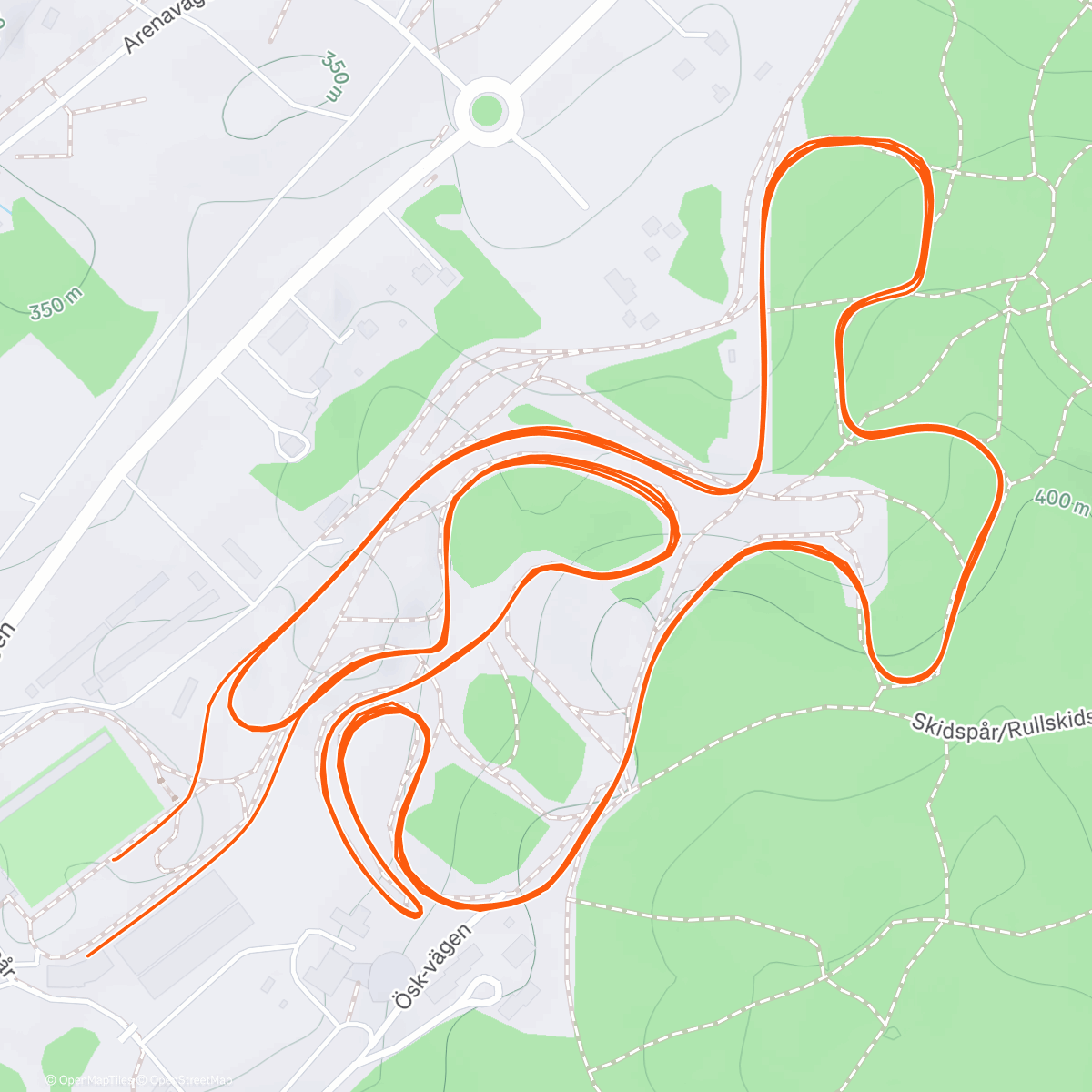 Map of the activity, 1a Östersundsspelen/ DM