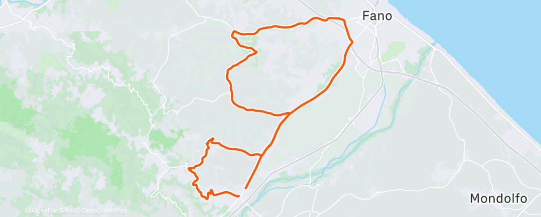 Map of the activity, Pedalata mattutina