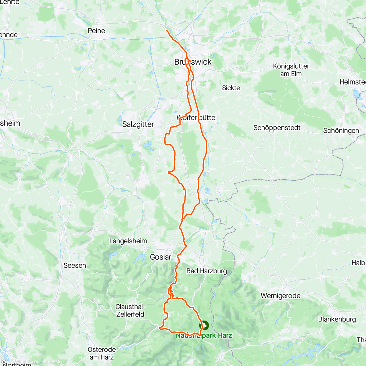 Map of the activity, sonntäglicher Hundert-Meiler mit der Legende