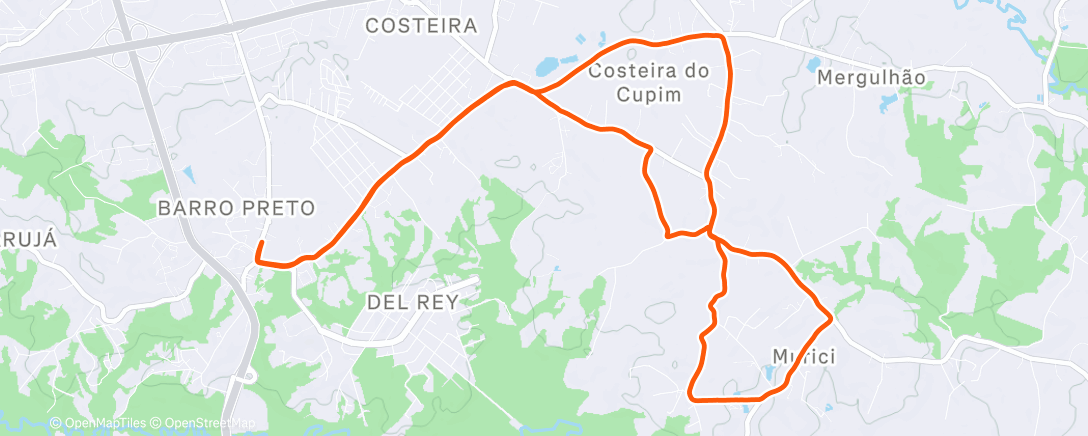 Map of the activity, Corrida da tarde