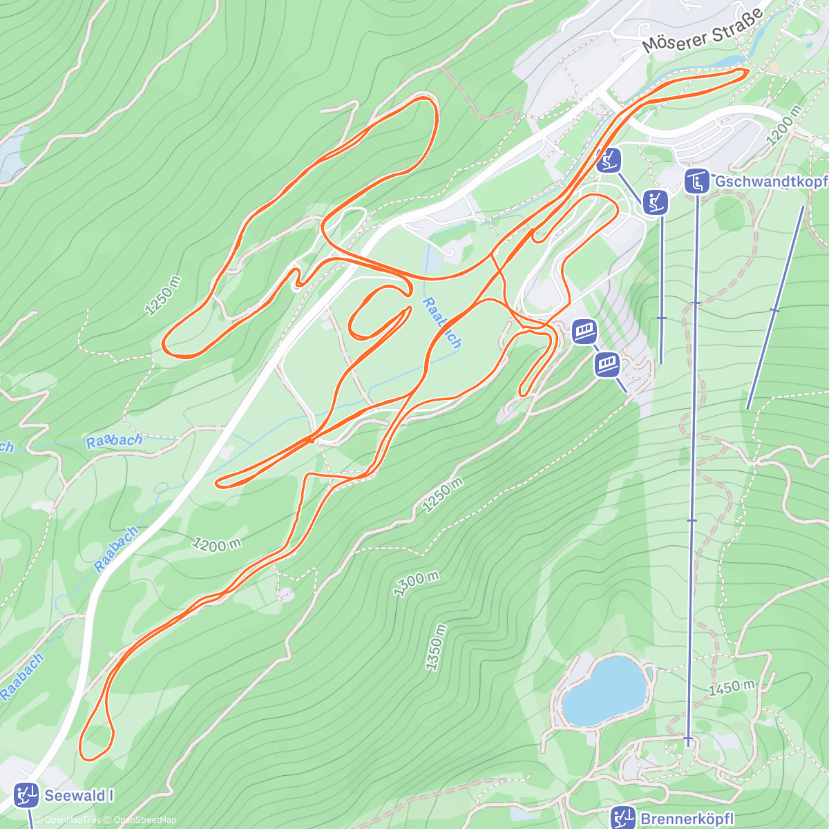 Map of the activity, Afternoon Nordic Ski