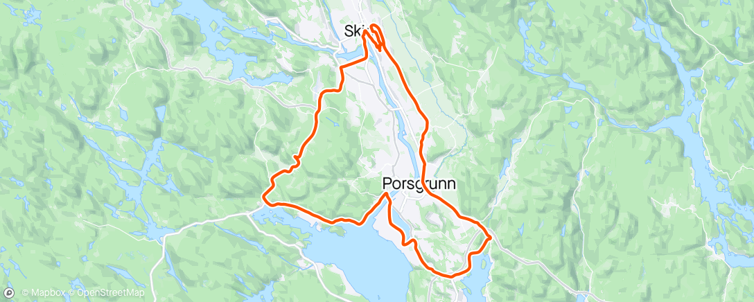 Map of the activity, Skien og Porsgrunn på retro tempo