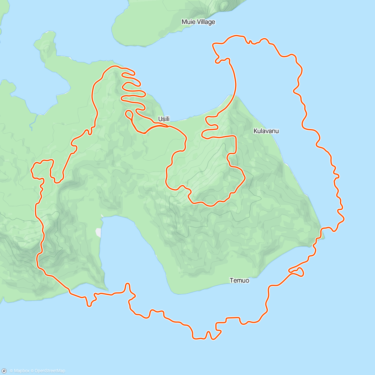 活动地图，Zwift - Shorelines and Summits in Watopia