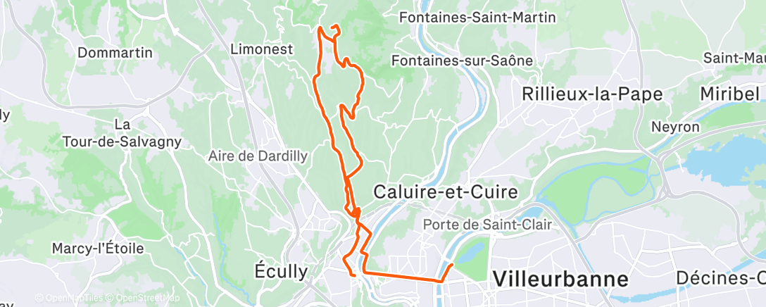 Map of the activity, Evening Ride