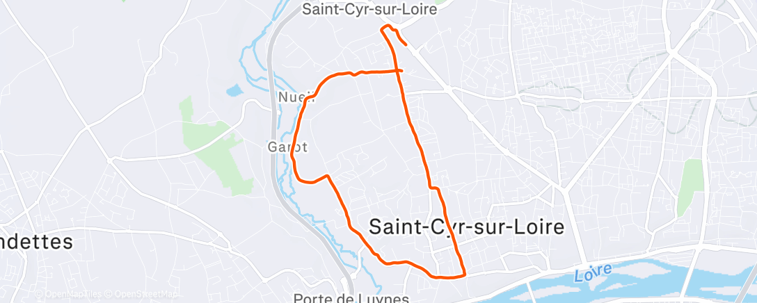 Map of the activity, Course à pied le midi