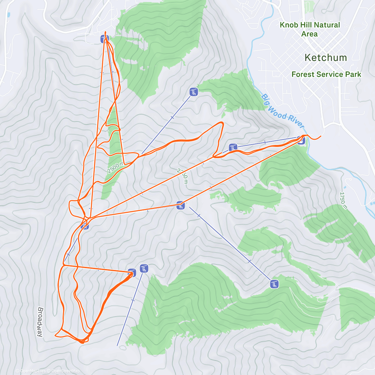 Map of the activity, 12.29.2025 - Sun Valley