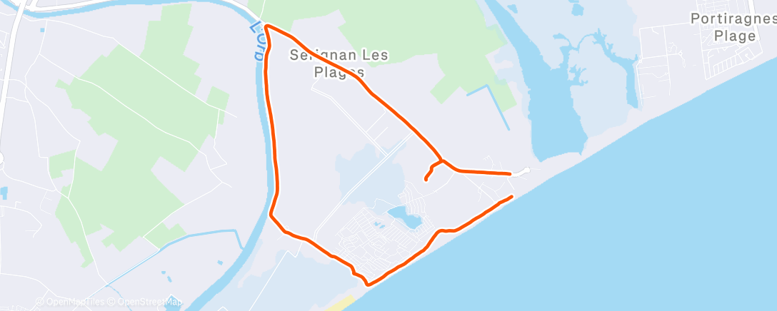 Map of the activity, Afternoon Run