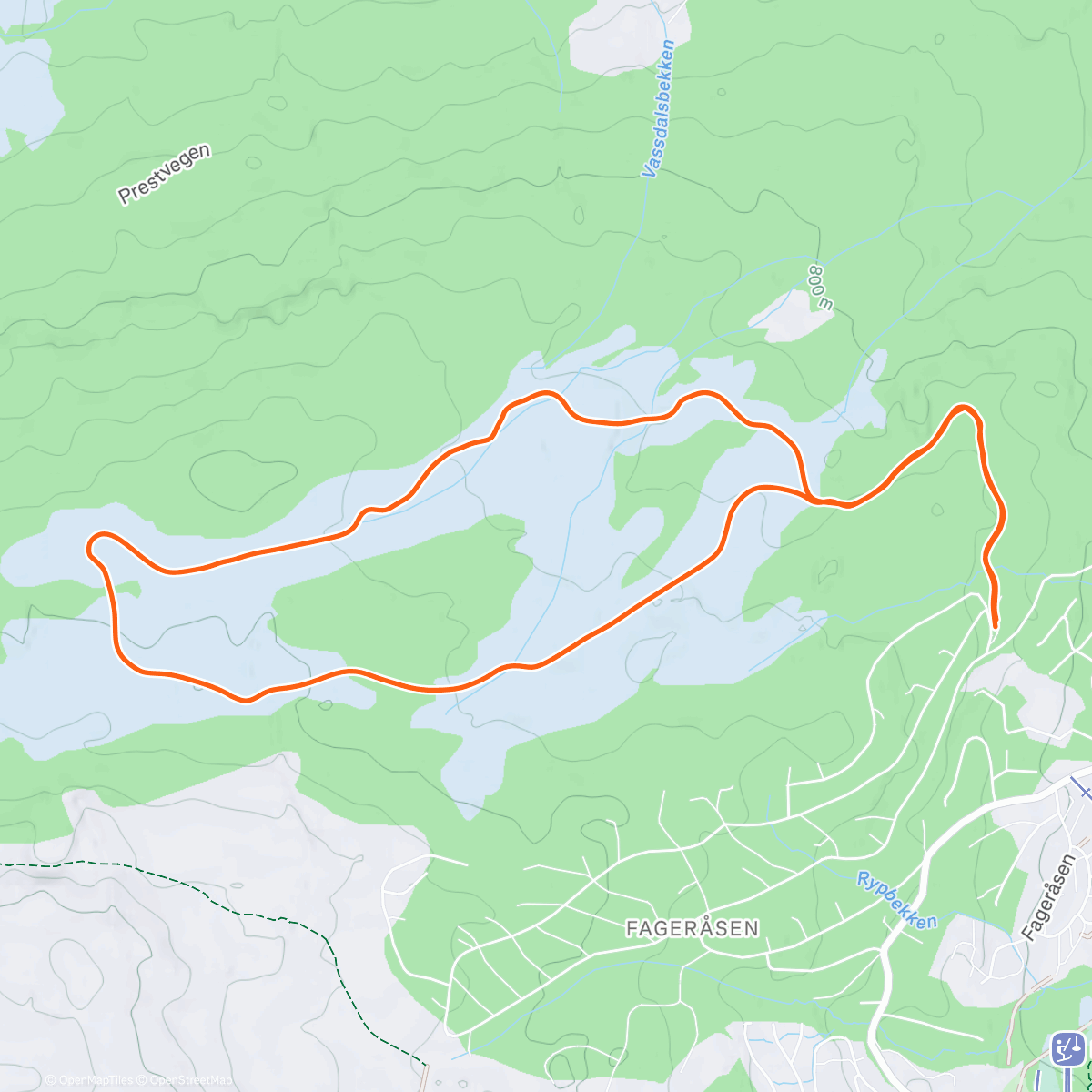 Map of the activity, Nyttårstur med svoger Lars