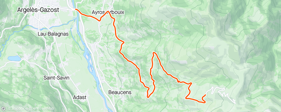 Map of the activity, Open Road: Hautacam and Col de Tramassel
