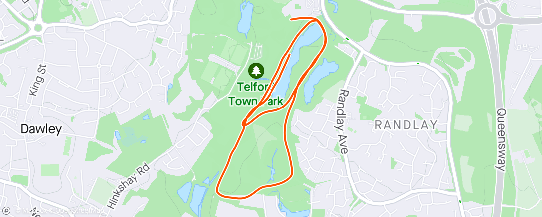 Карта физической активности (Telford Parkrun)