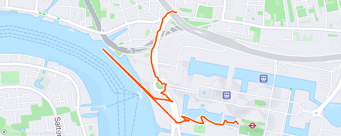 Map of the activity, London Marathon watching part 3 ⛅
