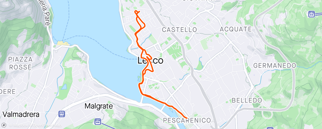 Map of the activity, Lecco