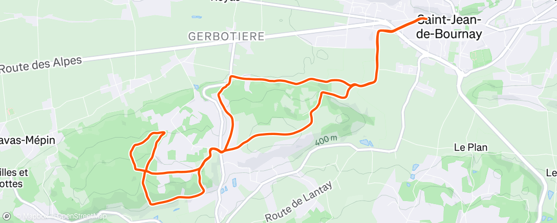 Map of the activity, Trail en soirée