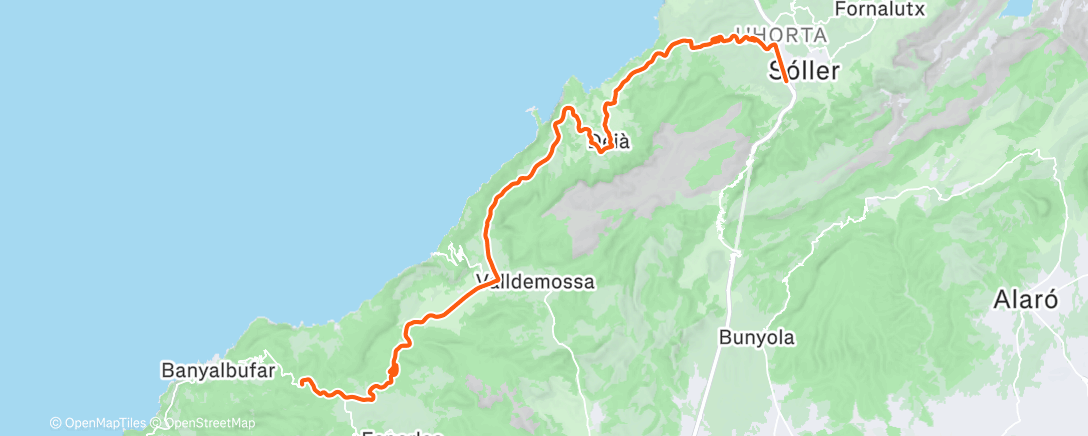 Map of the activity, BigRingVR - Serra de Tramuntana to Andratx (part 1)