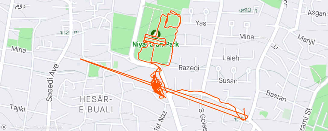 Map of the activity, Evening Walk 🚁