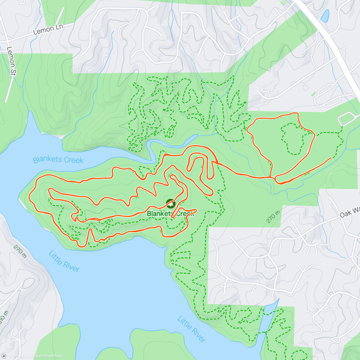 Map of the activity, Blankets Recovery Ride