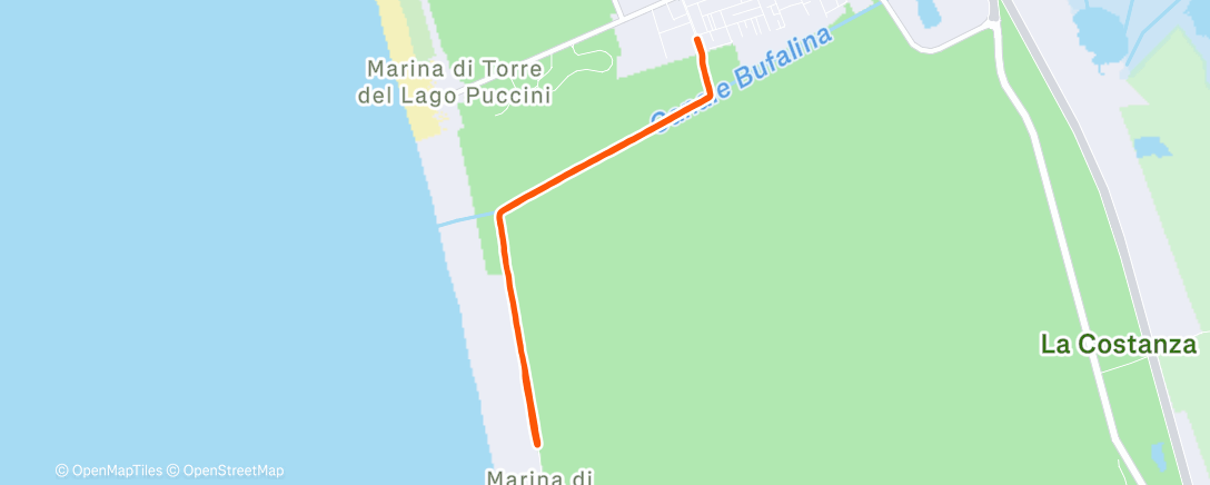 Map of the activity, Corsa dell'ora di pranzo