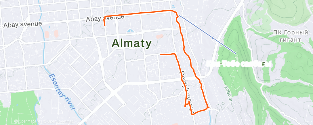 Map of the activity, Вечерний забег