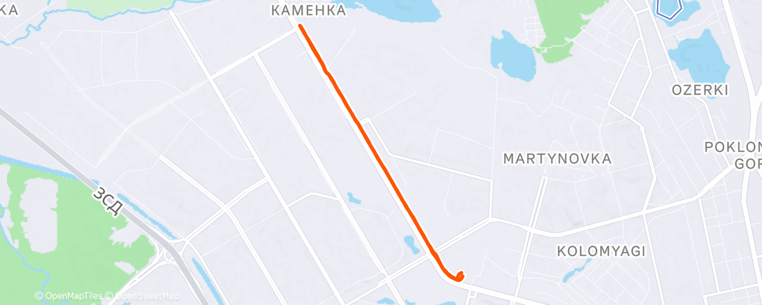 Map of the activity, Evening Run