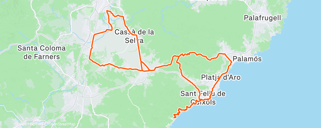 Map of the activity, Bicicleta por la mañana