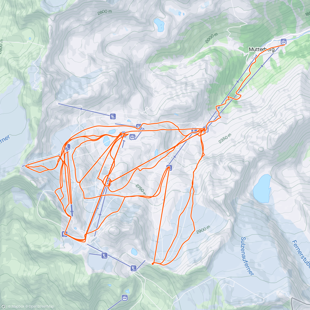 Map of the activity, Stubai