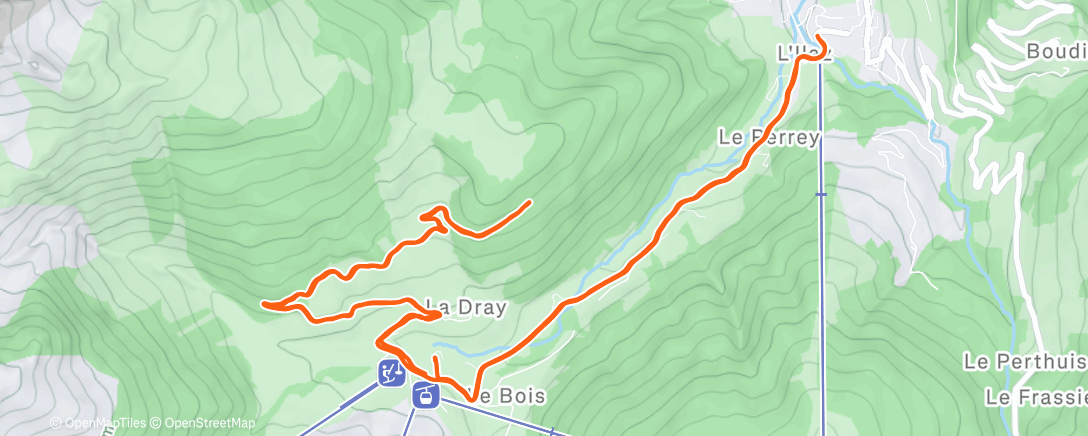 Map of the activity, Trail en soirée