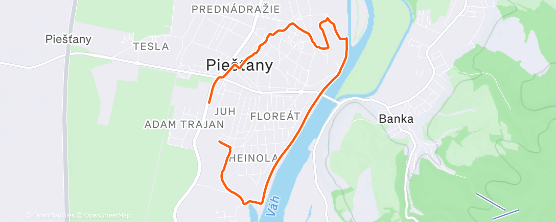 Map of the activity, Evening Trail Run