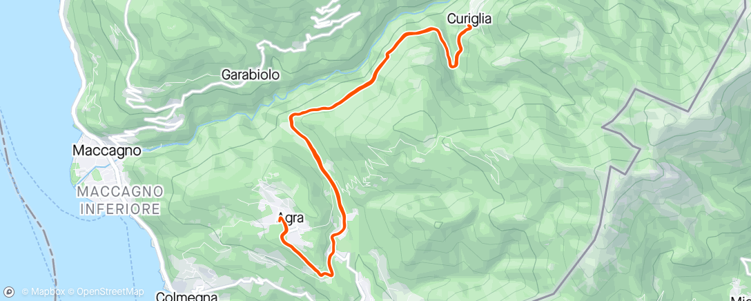 Map of the activity, Curiglia & back