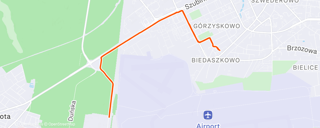 Map of the activity, Evening Run