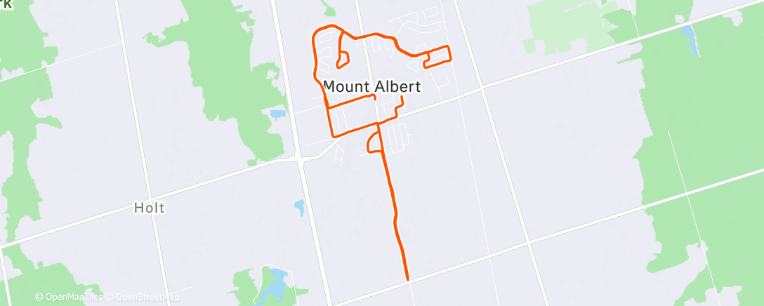 Map of the activity, Afternoon Run