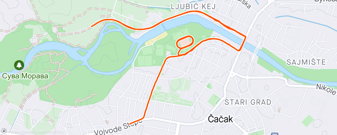 Map of the activity, Morning Run