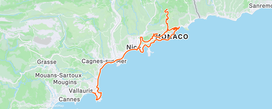 Map of the activity, Sortie vélo le matin