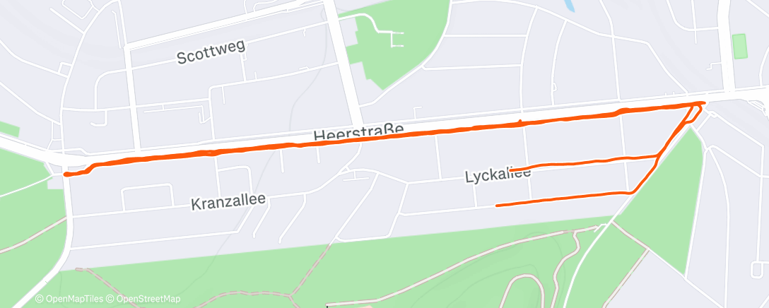 Map of the activity, Lauf am Abend