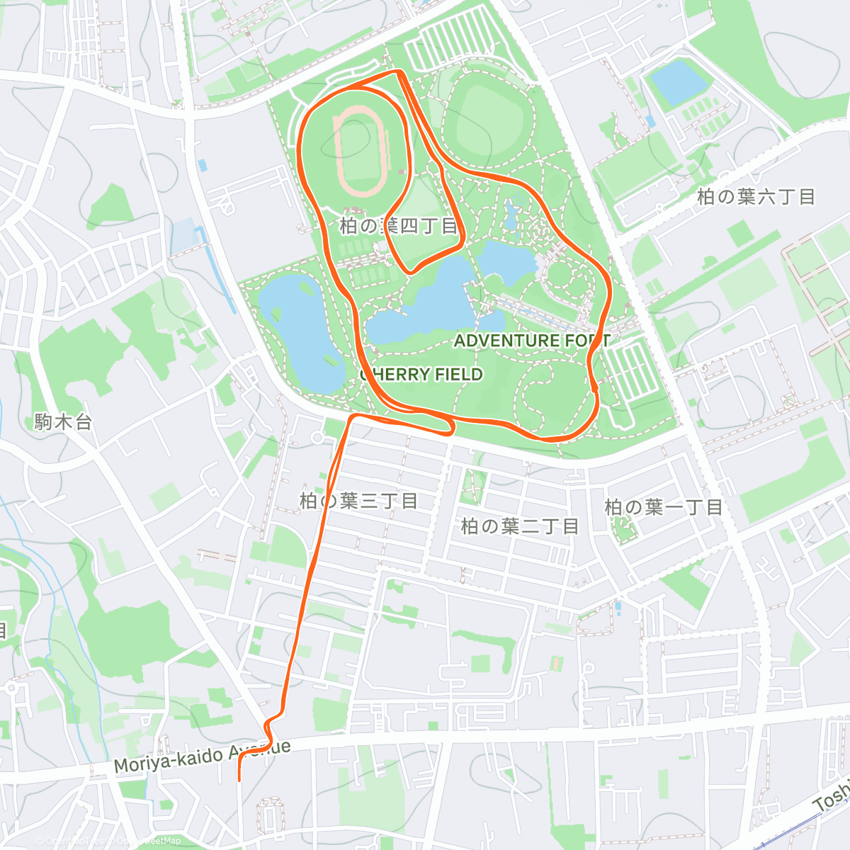 Map of the activity, Afternoon Run