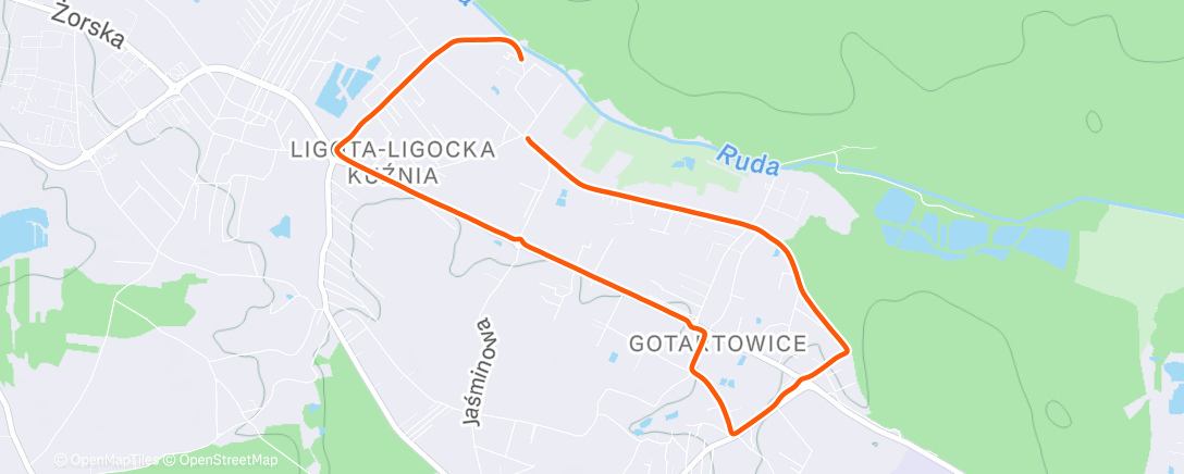 Map of the activity, Afternoon Run